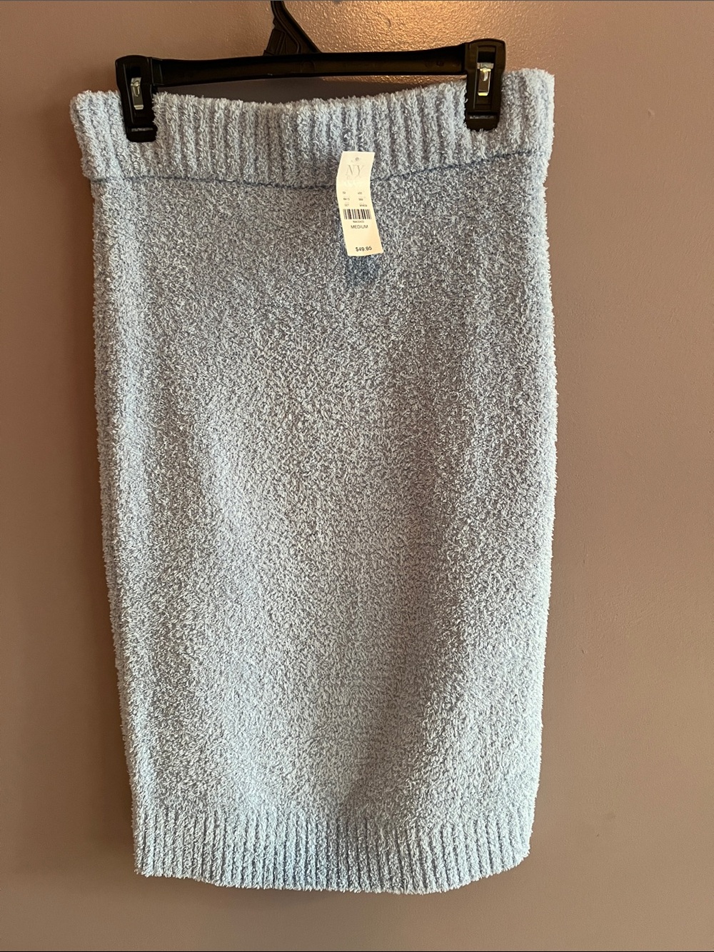 New York & Company Light Blue Bouclé Pencil Skirt